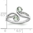 thumbnail image 3 of Sterling Silver Ss Rhod-Plated .69T.W. Green Quartz & White Topaz Swirl Ring (Size 6) Made In Thailand qr7413ag-6, 3 of 5