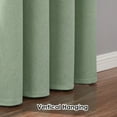 thumbnail image 3 of Melodieux Linen-textured 100% Blackout Room-Darkening Thermal Insulated Curtains, Grommet Top, 2 Panels, Green, 50 x 96 inch Length, 3 of 9