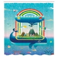 thumbnail image 3 of Ambesonne Ecology Shower Curtain, Whale Rainbow Ocean Art, 69"Wx75"L, Multicolor, 3 of 5