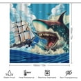 thumbnail image 2 of Nautical Ocean Wildlife Shark 4 Pieces Shower Curtain Set,Cool Undersea Animals Sharks Fish Coral Non-Slip Rugs Toilet Lid Cover Bath Mat and Bathroom Curtain, 2 of 8