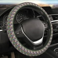 thumbnail image 5 of Xecao Daisies Flowers patten Stretch Elastic Steering Wheel Cover, fits all vehicles, 15-inch diameter, 5 of 6
