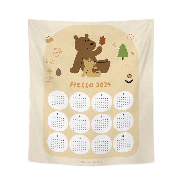 Clearance!XEOVHV 2024 Calendar Hanging Cloth Background Cloth, Cute Animal 2024  Calendar Tapestry Background Cloth, 2024 Calendar Towel Decorative Wall  Calendar（13*16 in） - Walmart.com