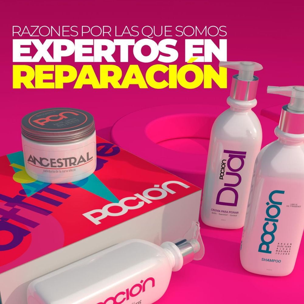 Shampoo Treatment Hair cream hair mask(4 Pack) Shampoo la pocion Colombia Salt-free shampoo, strengthens and regenerates the hair fiber, cleanses the hair without mistreating it shampoo
