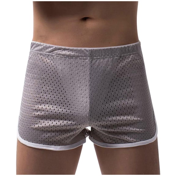 Mens 3" Pajama Short Pants Breathable Cool Lightweight Solid Color Mesh Lounge Sleep Shorts Fathers Gift