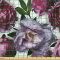 thumbnail image 2 of Ambesonne Flowers Fabric by the Yard Upholstery, Watercolor Spring Peony, 3 Yards, Lilac Pink and Raspberry, 2 of 5