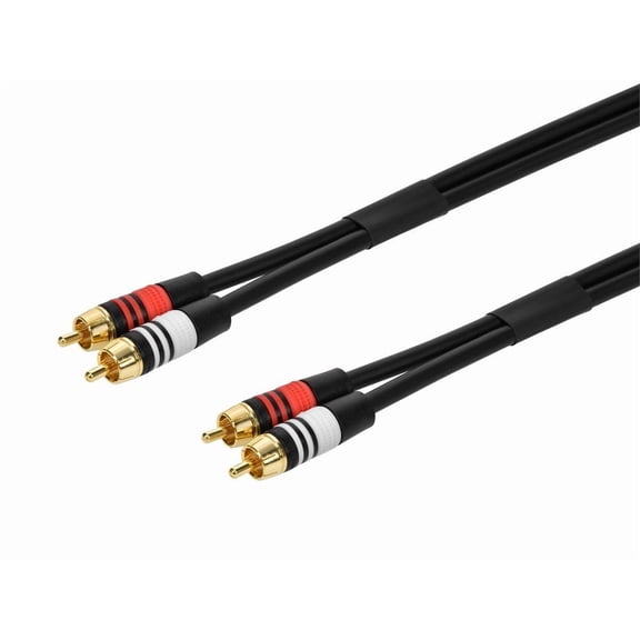 Monoprice Premium RCA Cable - 1.5 Feet - Black | 2 RCA Plug to 2 RCA Plug, Male to Male, 22AWG