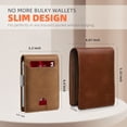 thumbnail image 5 of KUEON Slim Wallet for Men, Genuine Leather RFID Blocking Card Holder with Money Clip, 4x3x0.6 in,Brown, 5 of 10