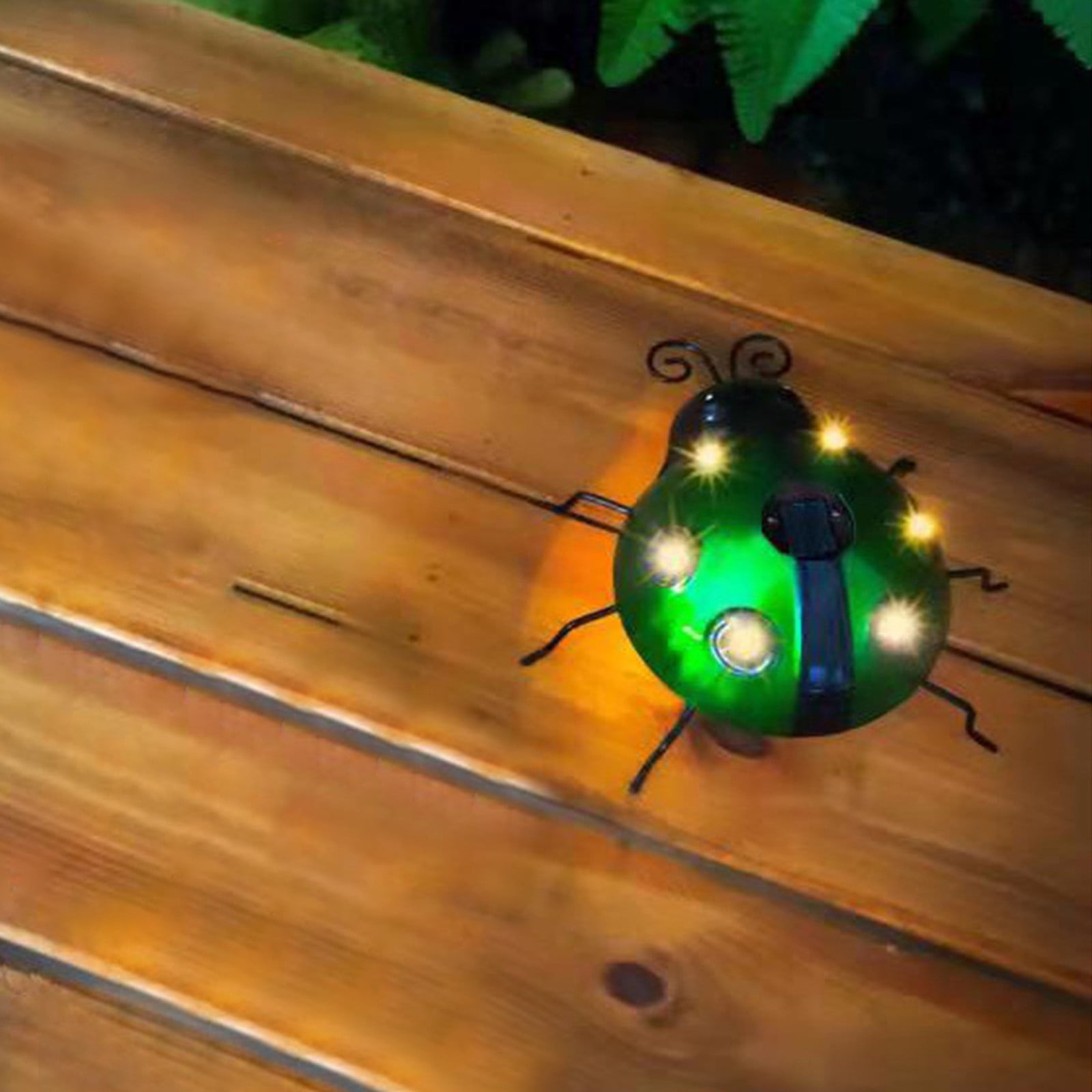 Metal Garden Wall Art Decor Cute Ladybugs Photoluminescence Wall
