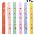 thumbnail image 4 of 6Pcs Lovely Cartoon Silicone Clap Bracelets Creative Graduated Scale Ruler Wristbands Patted Bracelets for Children Kids (Yellow Red Purple Green Blue Pink), 4 of 5