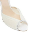 thumbnail image 3 of XYD Women Peep Toe Sandals Delicate Pleated Mesh Stiletto Heels Crystal Studs Elegant Evening Event Shoes Size 4 White, 3 of 4