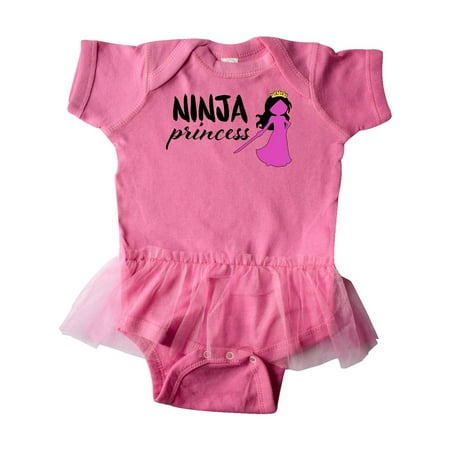 - Ninja Princess-dark haired silhouette Infant Tutu Bodysuit