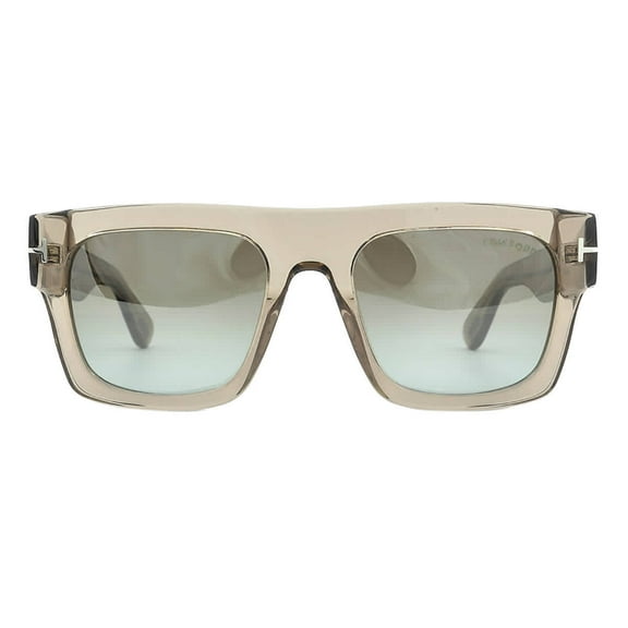 Tom Ford FAUSTO 711 47Q Light Brown / Green Mirror Gradient Sunglasses 53mm