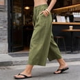 thumbnail image 5 of ibiyuan Wide Leg Linen Pants for Women High Waist Wide Leg Women's Palazzo Pants Loose Women Trousers Drawstring Women Lounge Pants Business Casual Outfits, 5 of 9