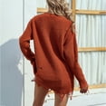thumbnail image 5 of LYXSSBYX V-Neck Long Sleeve Sweater Tops Hot Sale Clearance for Fashion Women Solid Long Sleeve Pullove Hollow Out V-Neck Casual Sweater Tops, 5 of 6