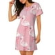 thumbnail image 2 of Fotbe Flamingo Bata de Dormir para Mujer con Estampado, Camisón de Algodón de Manga Corta, Ropa de Dormir Casual, 2 of 6