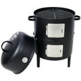 thumbnail image 4 of Vertical Steel Charcoal Smoker, Heavy Duty BBQ Smoker Grill With 2 Cooking Area, 2 Access Doors, And Thermometer For Backyard Patio Camping, 4 of 7