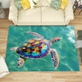 thumbnail image 1 of 3x4 Rug, Sea Turtle Door Mat, 3D Ocean Animal Rug, Sea Marine Life Rugs for Entryway, Washable & Non Slip & Soft Low Pile Small Carpet, Indoor Doormat, Sea Turtle Home Decor & Gifts, 1 of 7