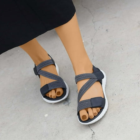 

Summer Deals Feltree Women s Sandals Fashion Women s Casual Shoes Breathable Comfortable And Soft Thick-soled Outdoor Leisure Sandals Black 8.5