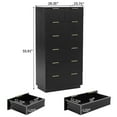 thumbnail image 4 of UBesGoo Large Wood Dresser for Bedroom 7 Drawers Dresser with Gold Pulls & Fluted Panel Modern Dressers & Chests Floor Storage Cabinet for Bedroom, Black, 4 of 10