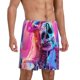 thumbnail image 2 of Fotbe Neon Skull With Milkshake Pantalones Cortos de Pijama para Hombre, Ropa de Dormir, Pantalones de Pijama Cortos para Hombre-3X-Large, 2 of 6