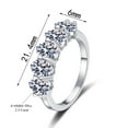thumbnail image 2 of 2.5 Carat 5 Stone Moissanite Rings for Women Oval Cut D Color VVS1 Clarity Moissanite Anniversary Rings S925 Sterling Silver Diamond Wedding Bands Jewelry Size 5-9, 2 of 8