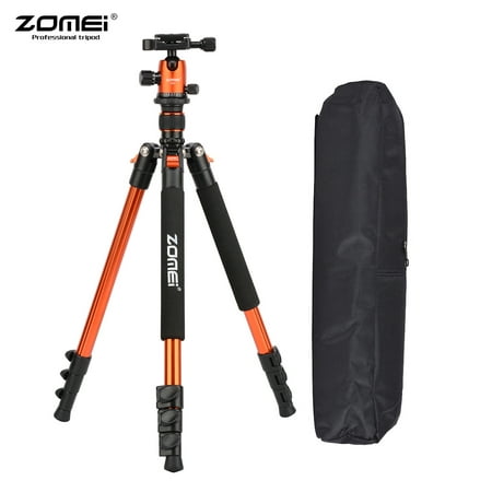ZOMEI Q555 63 Inch Lightweight Aluminum Alloy Travel Portable Camera Tripod with Ball Head/ Quick Release Plate/ Carry Bag for Canon Nikon Sony DSLR ILDC (Best Lightweight Travel Tripod For Dslr)