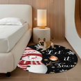 thumbnail image 2 of Round Rugs 3.3Ft, Black Snowman Christmas Round Area Rug Washable Indoor Throw Carpet, Xmas Snowflake Birds Soft Non Slip Circle Rug for Laundry Room Patio Home Decor Aesthetic, 2 of 8