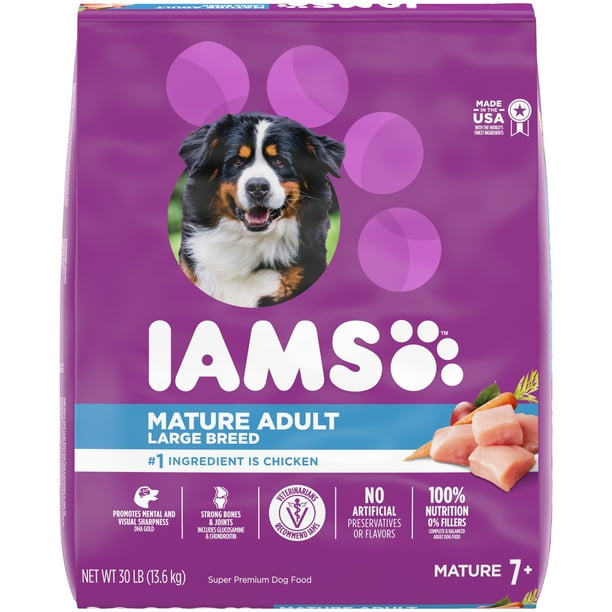 IAMS Mature Adult Large Breed Dry Dog Food Chicken Dog Kibble for