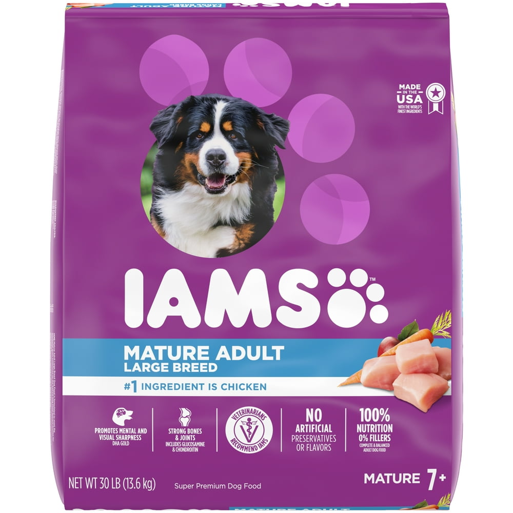 IAMS Mature Adult Large Breed Dry Dog Food Chicken Dog Kibble for ...