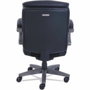 La-Z-Boy Woodbury Mid-Back Executive Chair, Supports Up to 300 lb, 18.75 to 21.75 Seat Height, Black Seat/Back, Weathered Gray Base