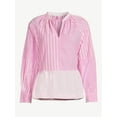 thumbnail image 6 of Free Assembly Women's V-Neck Peplum Top with Long Sleeves, Sizes XS-XXXL, 6 of 7