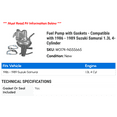 thumbnail image 2 of Fuel Pump with Gaskets - Compatible with 1986 - 1989 Suzuki Samurai 1.3L 4-Cylinder 1987 1988, 2 of 2