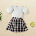 thumbnail image 2 of Toddler Baby Girl Skirts Outfit Spring Summer Kids Clothes Sleeveless Knit Vest Top + Pleated A Line Skirt Set, 2 of 8