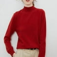 thumbnail image 4 of Women‘s Merino Wool Sweater Fall Winter Trendy Long Sleeve Mock Turtle Neck Soft Warm Pullover Tops, 4 of 5