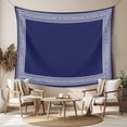 thumbnail image 2 of Navy Blue Geometric Tapestry for Bedroom Wall Hanging Tapestry, White Greek Key Farmhouse Ceiling Backdrop Tapestries Poster Blanket Wall Decor for Teens Room Living Room Dorm 39" x 59", 2 of 8