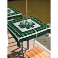thumbnail image 2 of Square Outdoor Tablecloth with Umbrella Hole St Patricks Day Outside Table Cloth Waterproof Patio Table Cover Green Shamrock Farmhouse Wooden Grain Zipper Tablecloths for Picnic Camping 60x60 Inch, 2 of 8