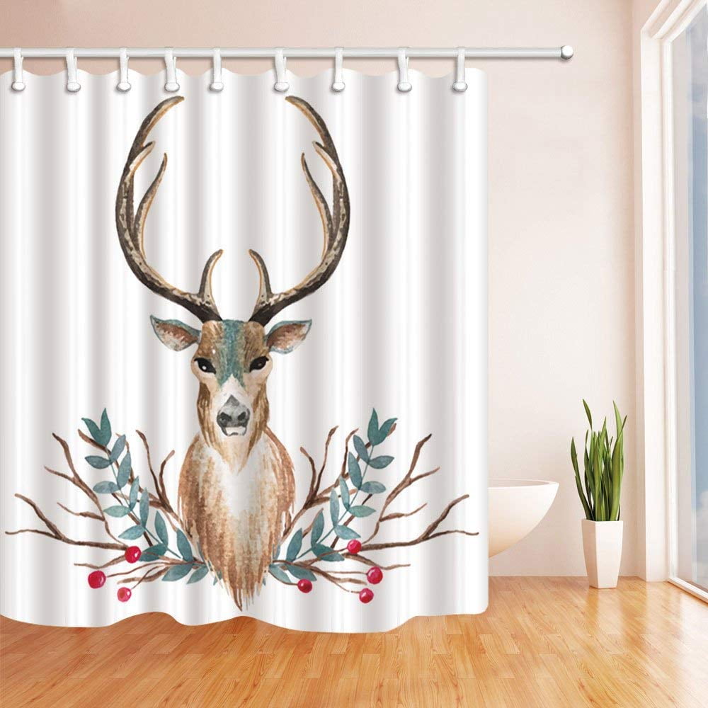 WOPOP Antlers Decor Wildlife Reindeer Christmas Theme Watercolor ...