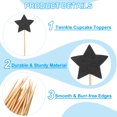 thumbnail image 3 of Uxcell Little Star Cupcake Toppers, Star Cupcake Picks Birthday Cake Decorations, Black 50 Pcs, 3 of 7