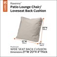 thumbnail image 2 of Classic Accessories Ravenna Water- Patio Lounge Chair/Loveseat Back Cushion, 21 x 20 x 4 Inch, Mushroom, 2 of 16