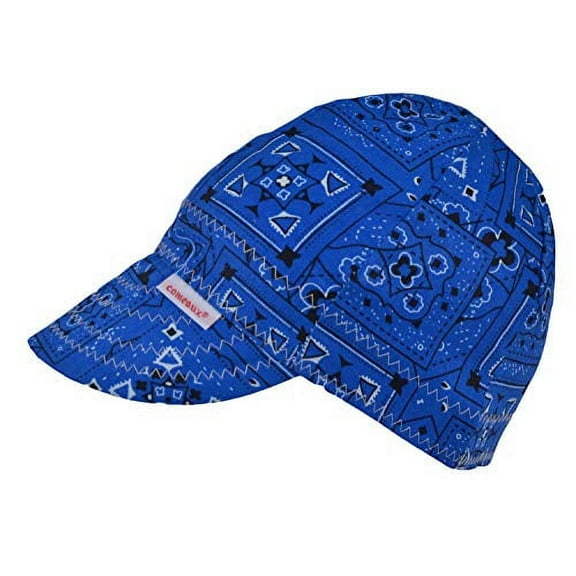 Comeaux Caps Reversible Welding Cap Blue Bandana Size 6 7/8