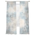 thumbnail image 7 of Aqua Beige Ombre Sheer Curtains 96 Inch Length 2 Panels Set, Vintage Modern Abstract Voile Window Treatment Semi Sheer Long Curtains Drapes for Bedroom/Living Room/Kitchen 52"x96"x2, 7 of 7