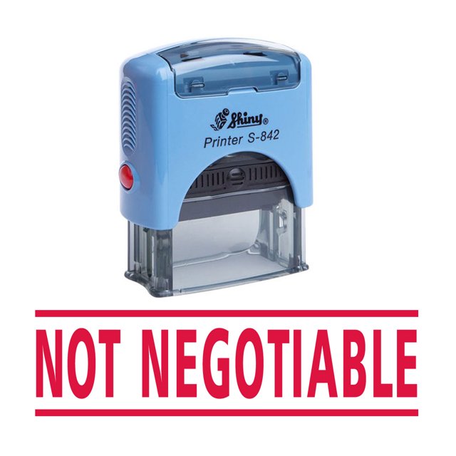NOT NEGOTIABLE Self Inking Rubber Stamp Custom Shiny Office Stationary Stamp