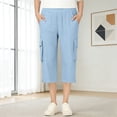 thumbnail image 4 of Girls Cargo Capris Pants, Casual Comfortable Summer Pants with Pockets for Toddler Girls and Kids, Fashion Trousers, 4 of 6