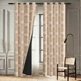 thumbnail image 4 of Vargottam Room Darkening Curtains - Marigold Motif Pattern, Set of 2 Panels, 52" x 90" - Grommet-Top Blackout Window/Door Drapes for Bedroom, Nursery & Living Room - Orange, 4 of 9
