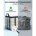 thumbnail image 2 of Large Clear Thick Plastic Storage Box With Hinged Lid, Clear Storage Pro, Heavy Duty PVC Storage Box with Zipper Lid, Foldable Organizer Bin with Handles for Clothes, Books, 2 of 7