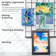 Arteza Acrylic Gouache Paint, Matte Finish, Multicolor, Set of 24, 12 mL