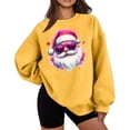 thumbnail image 3 of Feancey Funny Graphic Sweatshirts for Women Christmas Ugly Sweatshirt Oversized Long Sleeve Crewneck Pullover Cute Santa Claus Print Tops Yellow L, 3 of 6