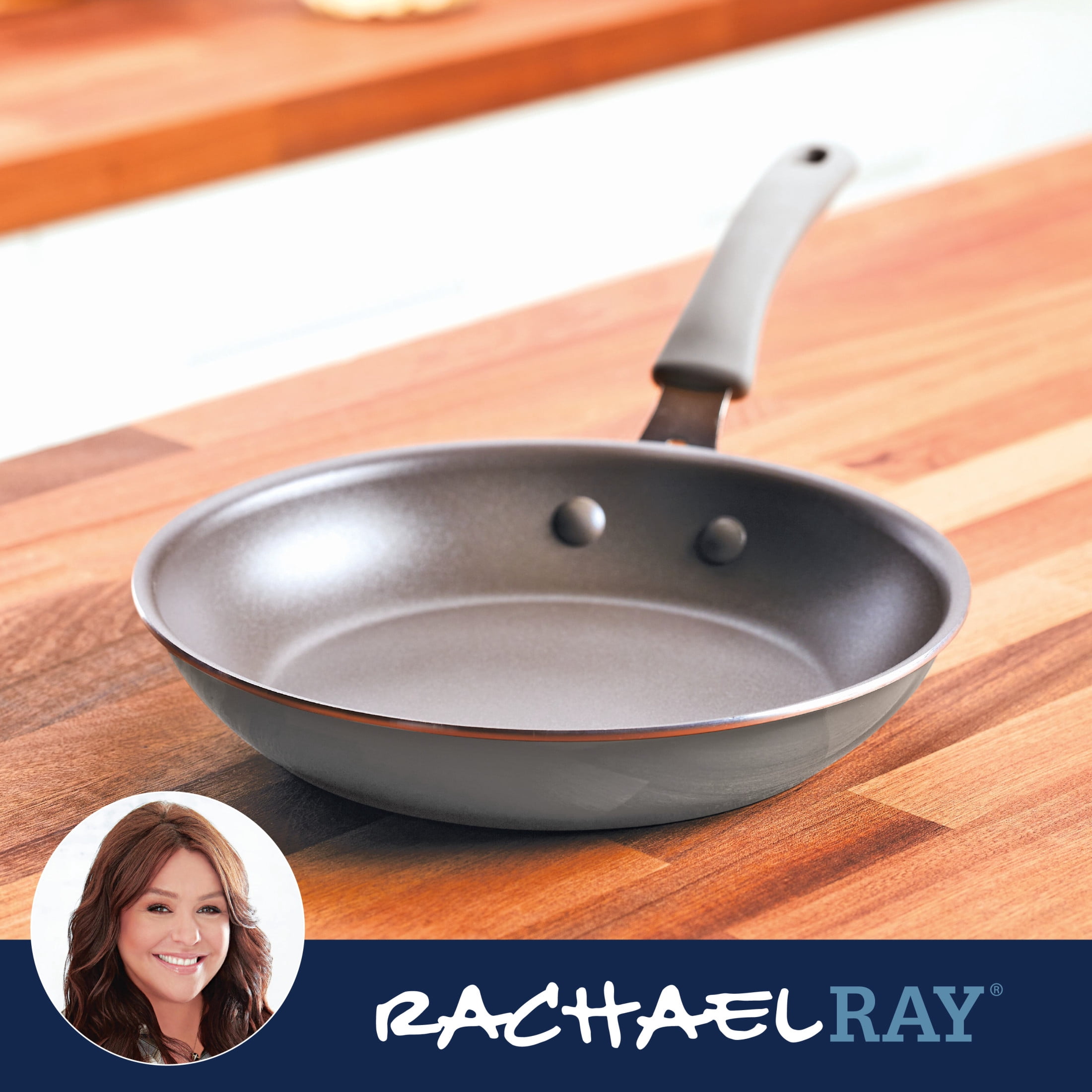 Rachael Ray Cook + Create Aluminum Nonstick Frying Pan, 10 inch, Gray