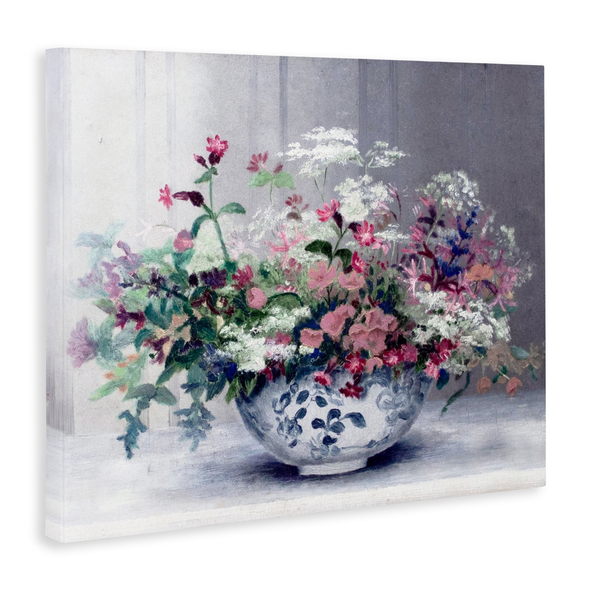 Painterly Elegant Blooms Vase Canvas Wall Art, design by Lettered and Lined
