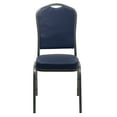 thumbnail image 5 of Emma + Oliver 4 Pack Crown Back Stacking Banquet Chair in Navy Vinyl - Silver Vein Frame, 5 of 12